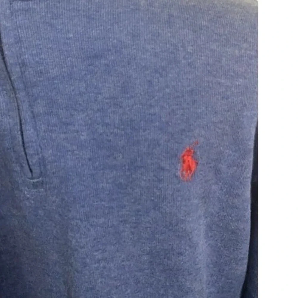 Polo Ralph Lauren Quarter Zip Pullover Mens L Blue Old Money Estate Rib Sweater